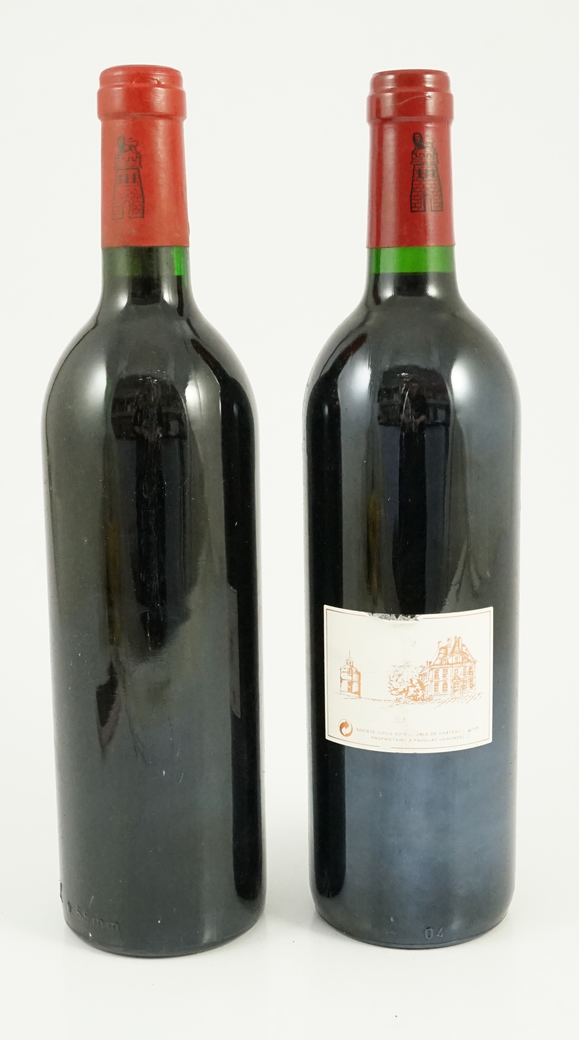 A bottle of 75cl Grand Vin de Chateau Latour 1983 and another for 1995